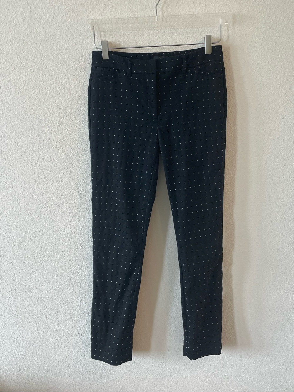 White House Black Market Black Polka Dot Slim Ankle Comfort Stretch Pants
